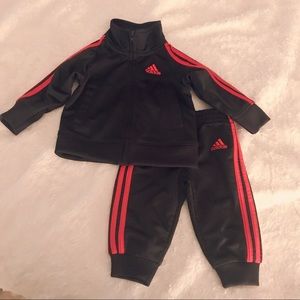 ADIDAS INFANTS ORIGINALS TRACK SUIT Black/Red 6M